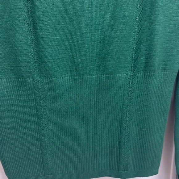 Mango sweater / jersey with stretch, U-neck and long sleeves in green! Size UK L - Picture 7 of 13